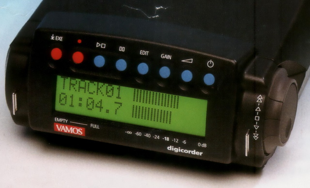 Photo showing the sdisplay and buttons for operating the Maycom Digicorder