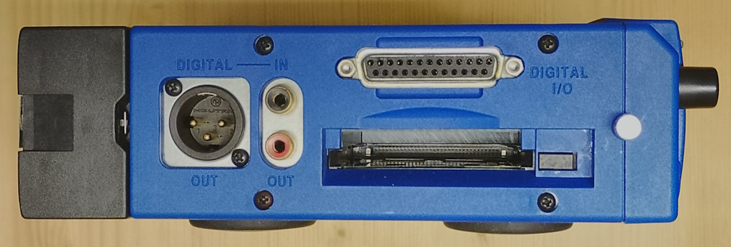 The left hand side of the Easycorder with a big slot for the PCMCIA card.